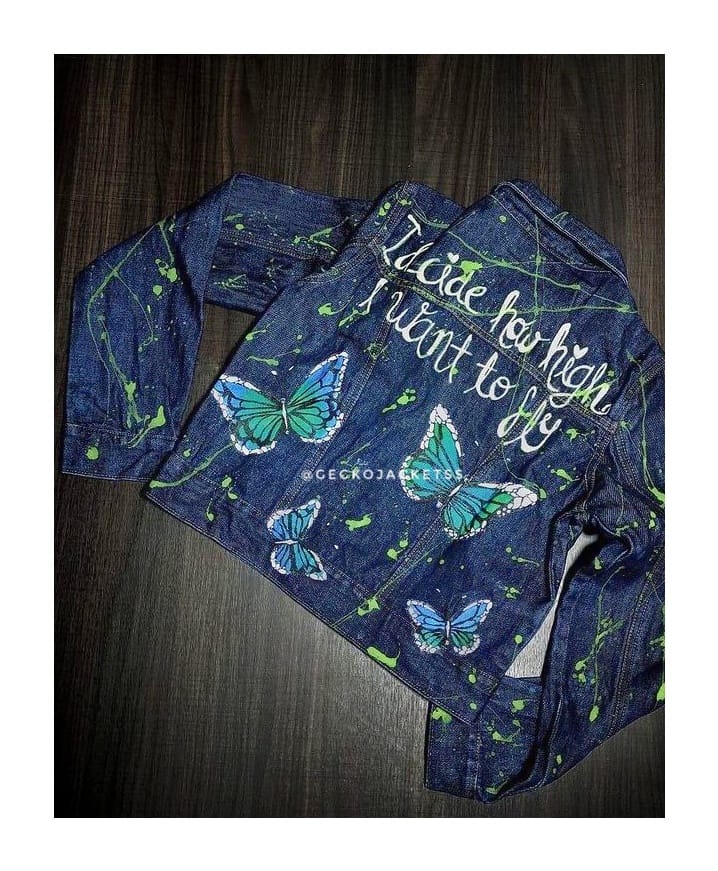 Chamarra Jeans Personalizada Mariposas